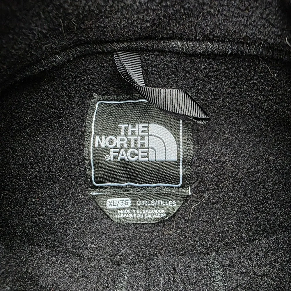 The North‎ Face Denali Jacket Girls XL Black Polartec Fleece Full Zip Youth Coat
